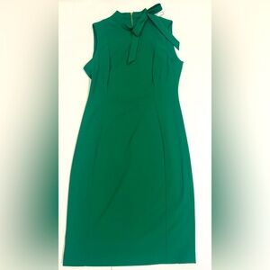 Calvin Klein | Dresses | Calvin Klein Kelly Green Sheath Midi Dress Bow Tie  Neck Sleevelesssize 8 | Poshmark
